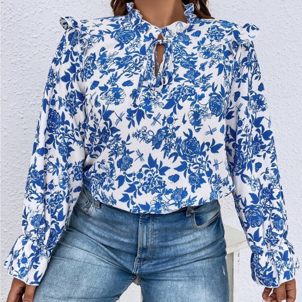 Plus Size Floral Blouse